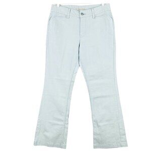 D. JEANS Women's Blue Ramie Blend Denim Jeans Size‎ 14 Wide Leg Stretch Mid Rise